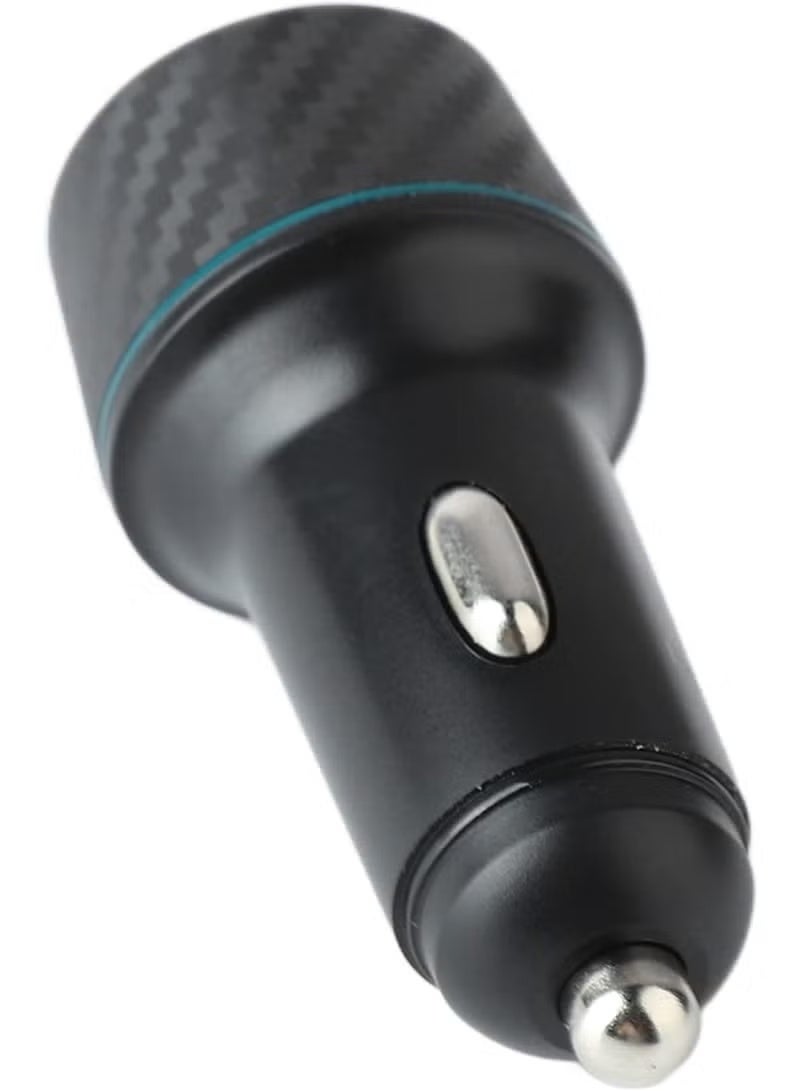 Suuonee شاحن سيارة ثنائي المنافذ للشحن السريع USB PD بقوة 95 واط، بتصميم من ألياف الكربون، مزود بمحول ولاعة سجائر للسيارات والشاحنات - Image 1